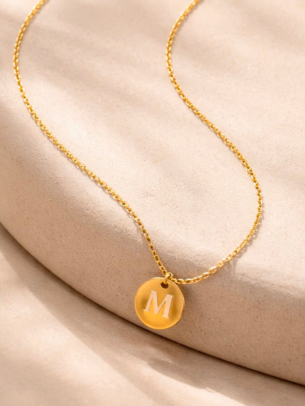 Demi Fine 18K Gold Plated Alphabet M Puffy Pendant Necklace | Anti Tarnish