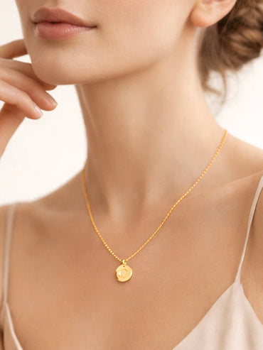 Demi Fine 18K Gold Plated Alphabet C Minimal Pendant Necklace | Anti Tarnish