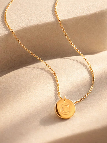 Demi Fine 18K Gold Plated Alphabet C Minimal Pendant Necklace | Anti Tarnish