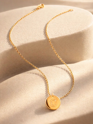 Demi Fine 18K Gold Plated Alphabet C Minimal Pendant Necklace | Anti Tarnish