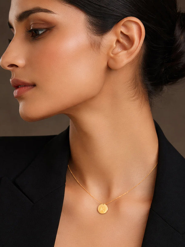 Demi Fine 18K Gold Plated Alphabet K Puffy Pendant Necklace | Anti Tarnish