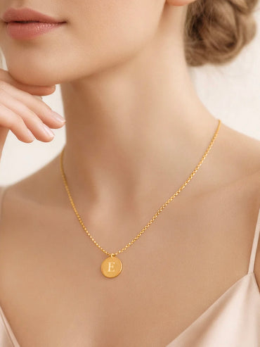 Demi Fine 18K Gold Plated Letter E Pendant Necklace | Anti Tarnish