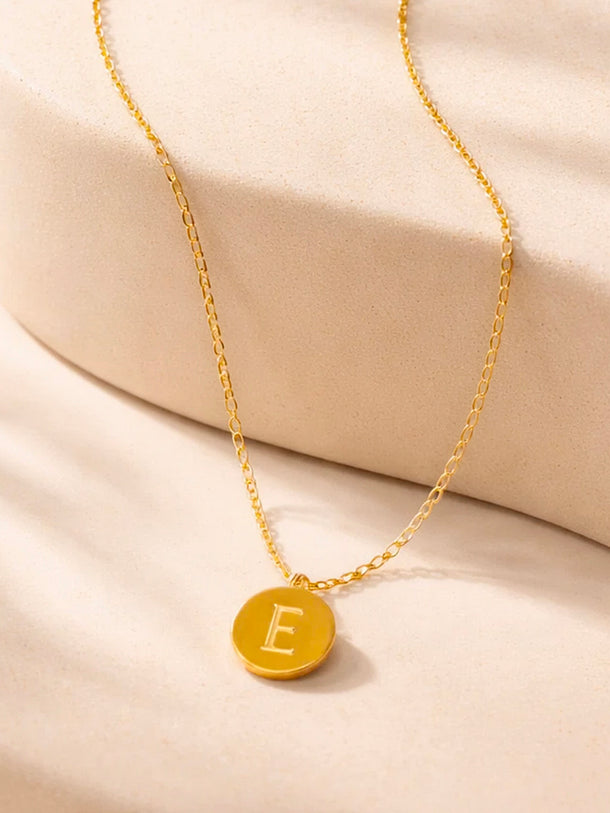 Demi Fine 18K Gold Plated Letter E Pendant Necklace | Anti Tarnish