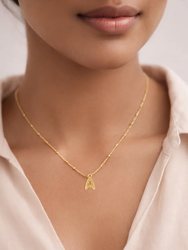Demi Fine 18K Gold Plated Alphabet A Coin Pendant Necklace | Anti Tarnish