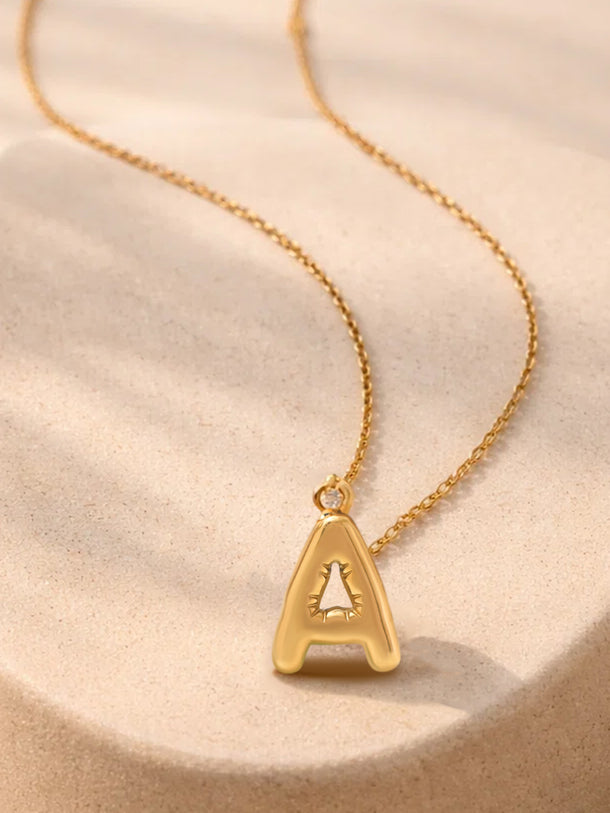 Demi Fine 18K Gold Plated Alphabet A Coin Pendant Necklace | Anti Tarnish