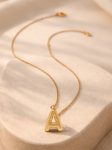 Demi Fine 18K Gold Plated Alphabet A Coin Pendant Necklace | Anti Tarnish