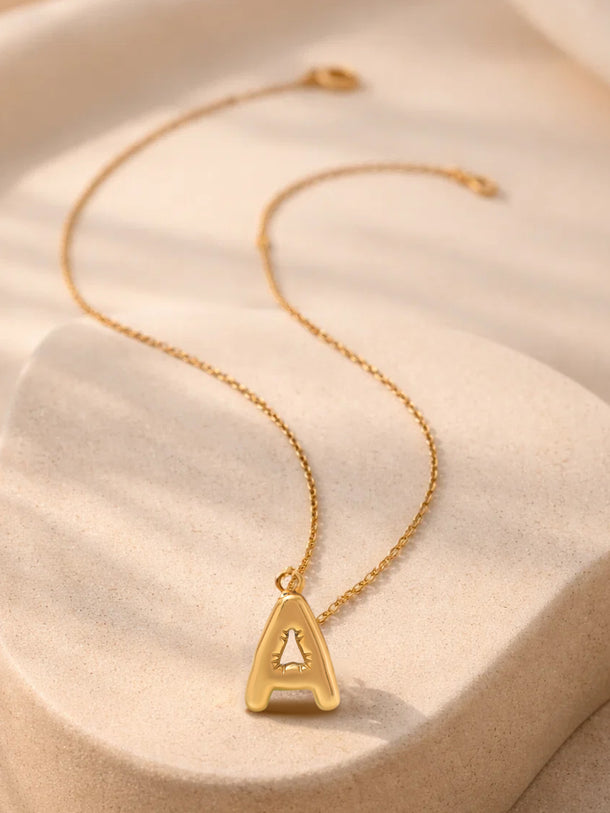 Demi Fine 18K Gold Plated Alphabet A Coin Pendant Necklace | Anti Tarnish
