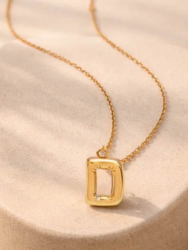 Demi Fine 18K Gold Plated Alphabet D Enamel Pendant Necklace | Anti Tarnish