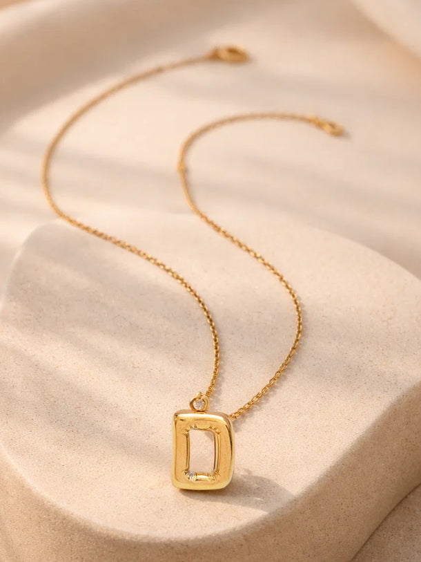 Demi Fine 18K Gold Plated Alphabet D Enamel Pendant Necklace | Anti Tarnish