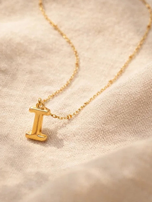 Demi Fine 18K Gold Plated Alphabet I Coin Pendant Necklace | Anti Tarnish