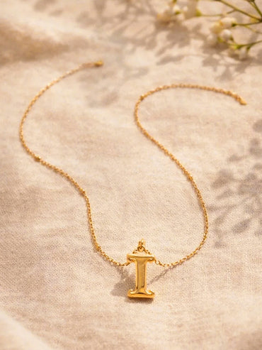 Demi Fine 18K Gold Plated Alphabet I Coin Pendant Necklace | Anti Tarnish