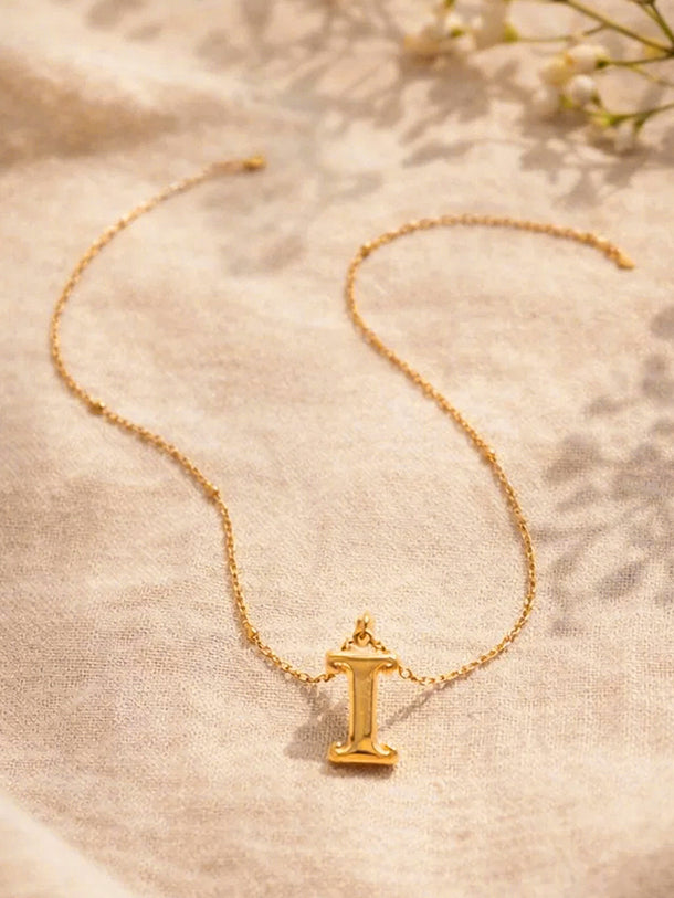 Demi Fine 18K Gold Plated Alphabet I Coin Pendant Necklace | Anti Tarnish