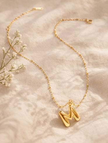 Demi Fine 18K Gold Plated Alphabet M Engraved Pendant Necklace | Anti Tarnish