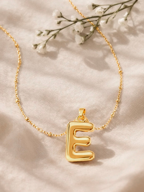 Demi Fine 18K Gold Plated Alphabet E Coin Pendant Necklace | Anti Tarnish