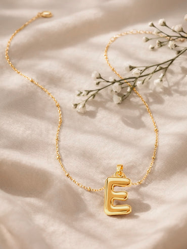 Demi Fine 18K Gold Plated Alphabet E Coin Pendant Necklace | Anti Tarnish