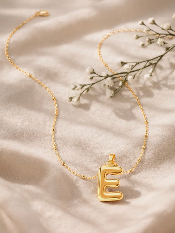 Demi Fine 18K Gold Plated Alphabet E Coin Pendant Necklace | Anti Tarnish