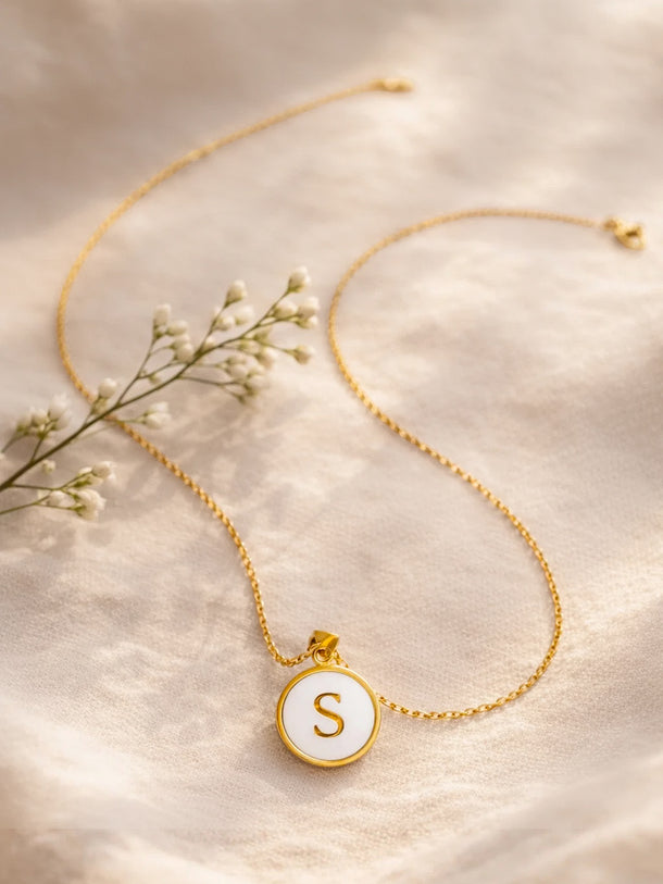 Demi Fine 18K Gold Plated Alphabet S Engraved Pendant Necklace | Anti Tarnish