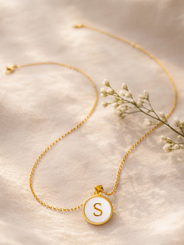 Demi Fine 18K Gold Plated Alphabet S Engraved Pendant Necklace | Anti Tarnish