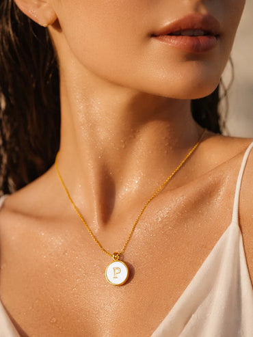 Demi Fine 18K Gold Plated Alphabet P Minimal Pendant Necklace | Anti Tarnish