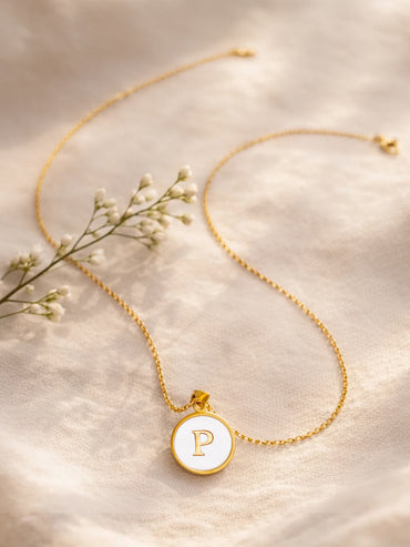 Demi Fine 18K Gold Plated Alphabet P Minimal Pendant Necklace | Anti Tarnish
