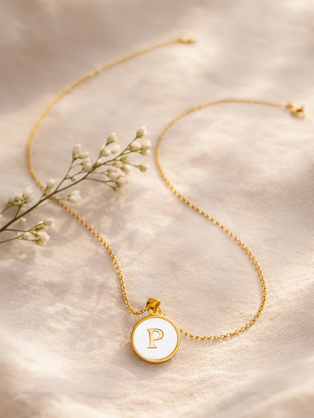 Demi Fine 18K Gold Plated Alphabet P Minimal Pendant Necklace | Anti Tarnish