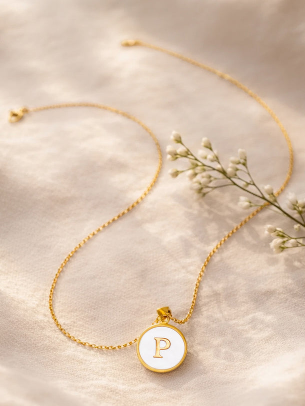Demi Fine 18K Gold Plated Alphabet P Minimal Pendant Necklace | Anti Tarnish