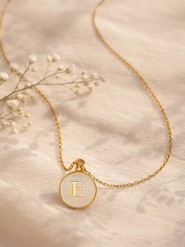 Demi Fine 18K Gold Plated Alphabet E Minimal Pendant Necklace | Anti Tarnish