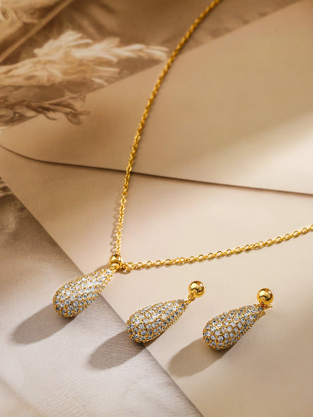 Gold Toned Drop Necklace