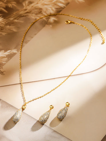 Gold Toned Drop Necklace