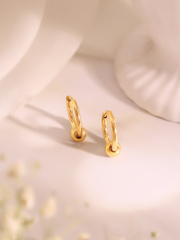 Demifine 18k Gold Plated Stainless Steel Ball Pendant  Set