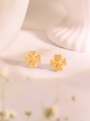 Demifine 18K Gold Plated Stainless Steel Floral Pendant Set