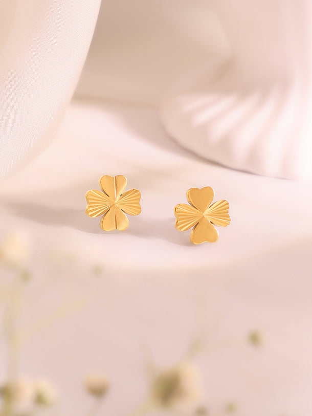 Demifine 18K Gold Plated Stainless Steel Floral Pendant Set