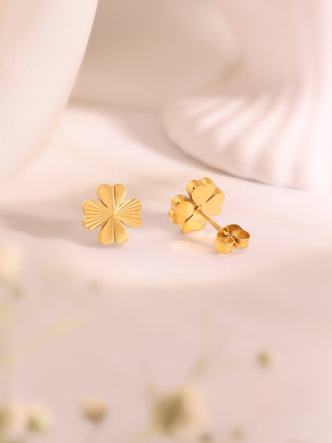 Demifine 18K Gold Plated Stainless Steel Floral Pendant Set
