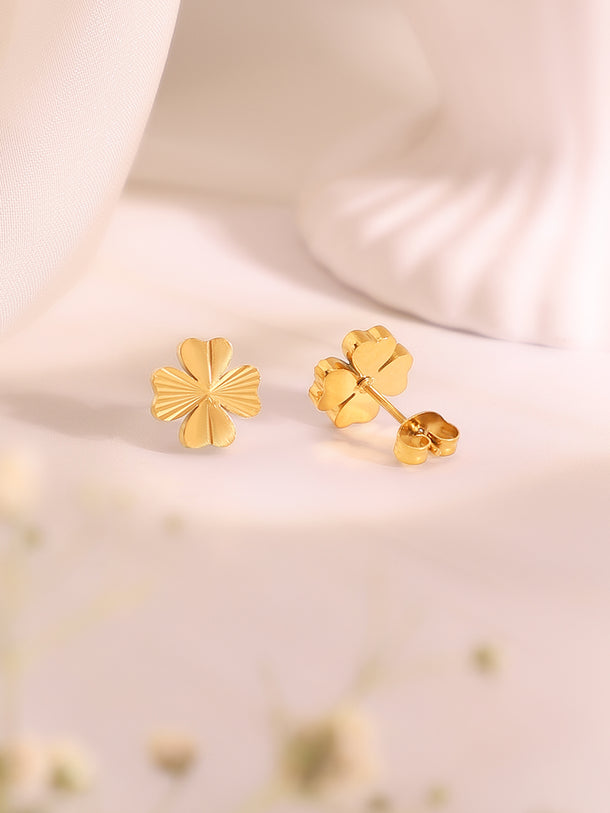 Demifine 18K Gold Plated Stainless Steel Floral Pendant Set