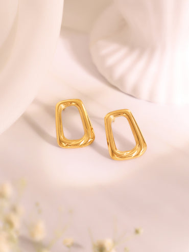 Demifine 18k Gold Plated Stainless Steel Hollow Design Pendant Set