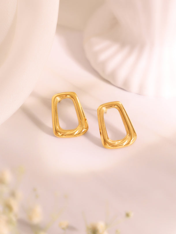 Demifine 18k Gold Plated Stainless Steel Hollow Design Pendant Set