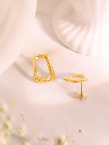 Demifine 18k Gold Plated Stainless Steel Hollow Design Pendant Set