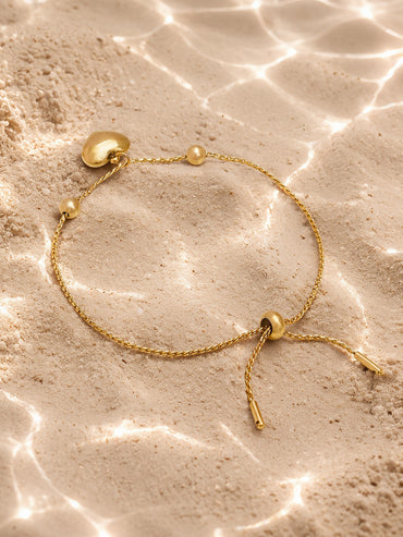 Demi Fine 18K Gold Plated Adjustable Chain Heart Charm Bracelet | Anti Tarnish