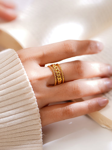 Demi Fine Linked Layers Statement Ring