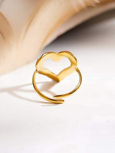Demi Fine Minimal Heart Outline Ring