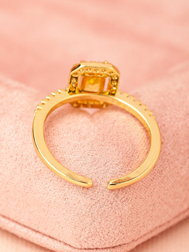 Yellow American Diamond Zirconia Ring