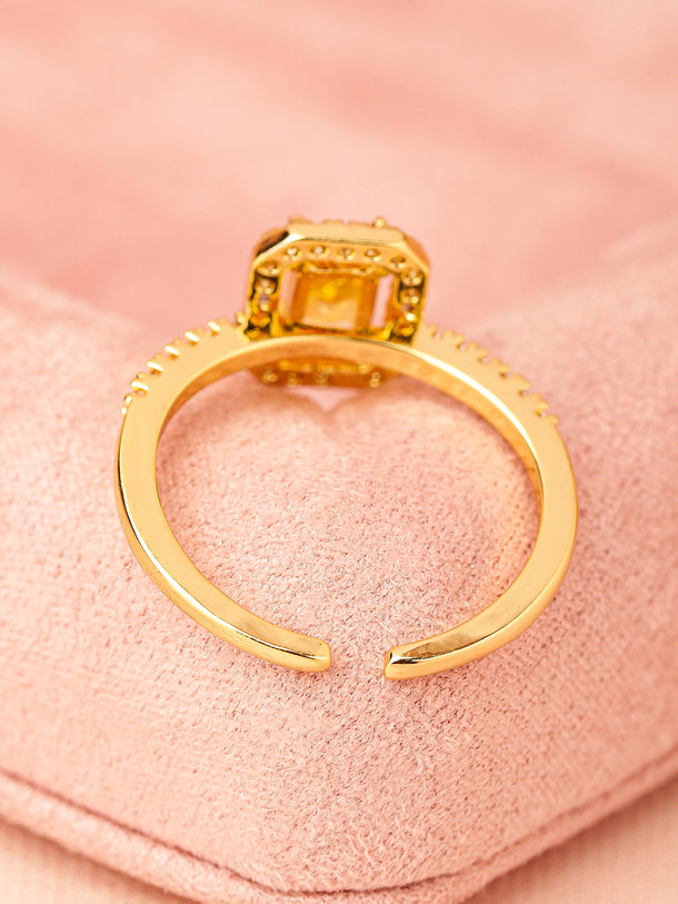 Yellow American Diamond Zirconia Ring