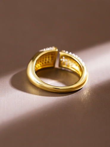 Pave American Diamond Zirconia Gold Ring