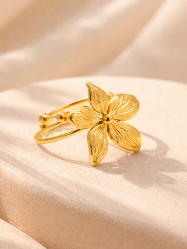 Demi Fine 18K Gold Plated Floral Adjustable Ring | Anti Tarnish