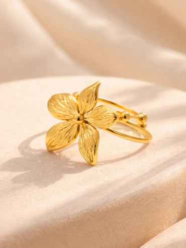 Demi Fine 18K Gold Plated Floral Adjustable Ring | Anti Tarnish