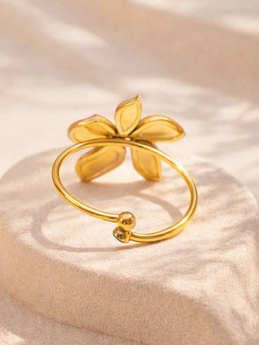 Demi Fine 18K Gold Plated Floral Adjustable Ring | Anti Tarnish
