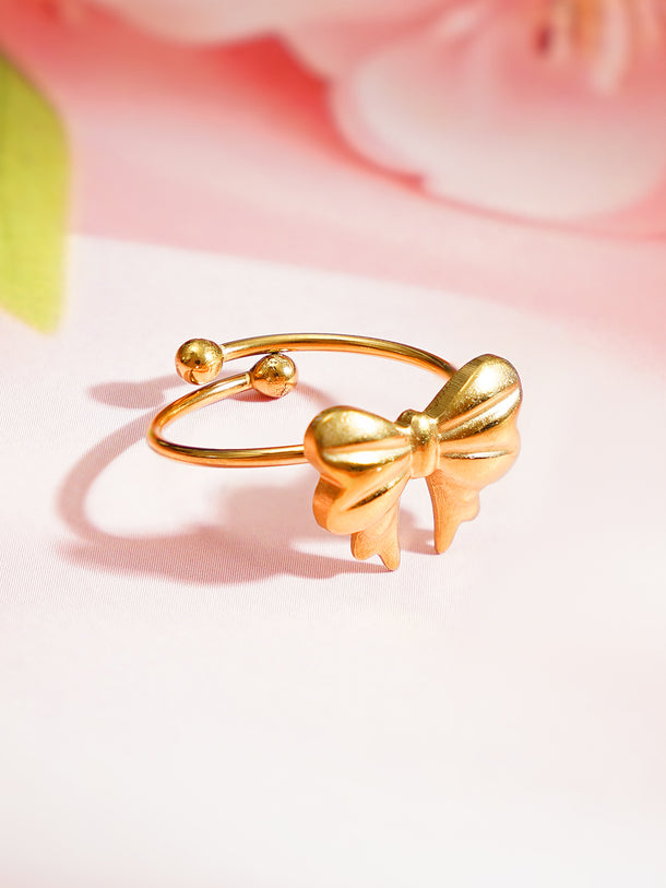 Demi Fine 18K Gold Plated Bow Knot Adjustable Ring | Anti Tarnish