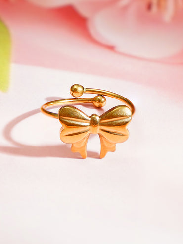 Demi Fine 18K Gold Plated Bow Knot Adjustable Ring | Anti Tarnish