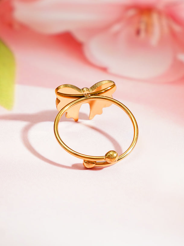 Demi Fine 18K Gold Plated Bow Knot Adjustable Ring | Anti Tarnish