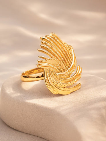 Demi Fine 18K Gold Plated Abstract Layered Adjustable Ring | Anti Tarnish